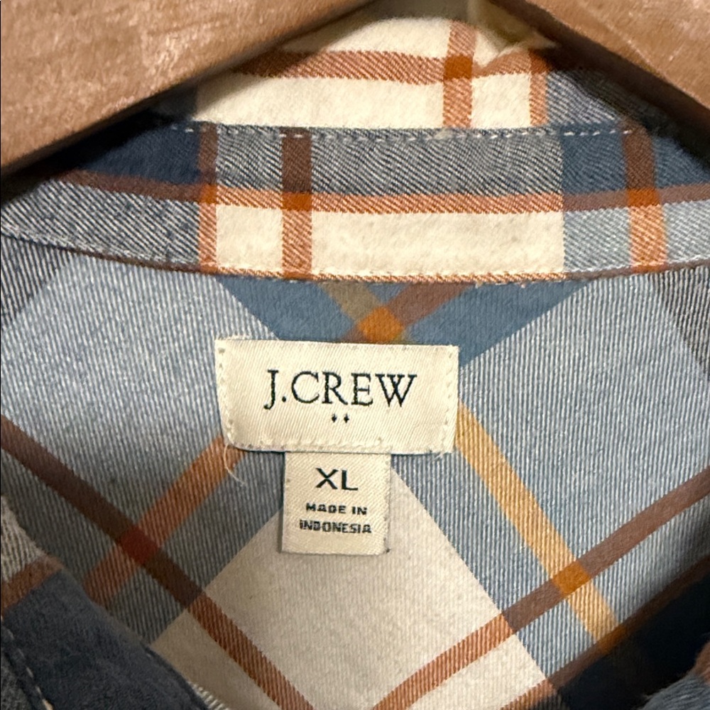 J. Crew Blue and White Plaid Button Down Shirt - Picture 2 of 5